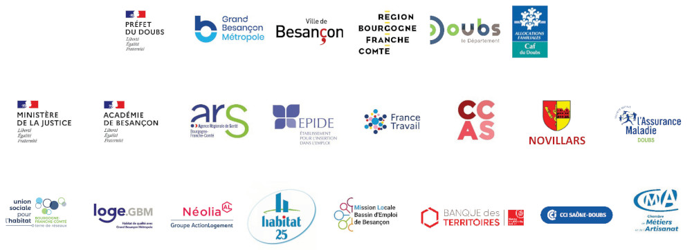 Logos des partenaires actuels du Contrat de VIlle 2024 - 2030 